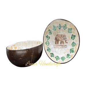 High Quality Customizable <b>Coconut</b> <b>Shell</b> Bowls Set Personalized Design Inspired Vietnam Birthdays Includes Decorative Plate/Dish - Product Image 4