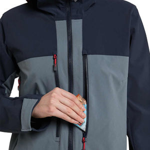 Chaqueta Cortavientos Reciclada para Mujer, con Cierre Completo, Color Sólido, Transpirable, Resistente al Viento, Chaquetas Impermeables Personalizadas con Relleno de Algodón - Product Image 5