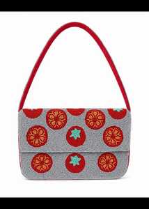 Beaded Cocktail Pattern Women's <b>Handbag</b> with <b>Sequined</b> Embroidery Two Handles Button Closure Cotton Lining Outdoor Travel - Product Image 3