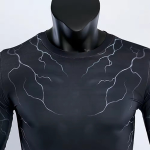 Vente en gros de t-shirts à manches longues pour hommes en spandex sublimé personnalisé imprimé en 3D - Product Image 5