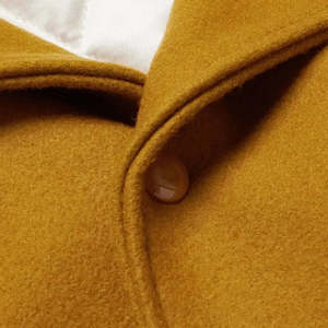 Veste universitaire pour homme, couleur unie jaune moutarde beige, manches à col rabattu, fermeture boutonnée, coupe classique, vêtements décontractés d'automne - Product Image 6