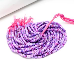 Cuentas facetadas de ópalo lavanda natural en forma de rondel de 5 mm y 6 mm, venta al por mayor, cuentas de ópalo púrpura en forma de gemas, hilo de 13 pulgadas para la fabricación de joyas - Product Image 2