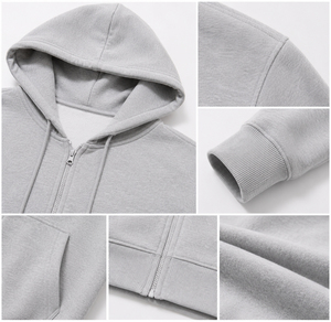 Sweat à capuche zippé pour homme, style streetwear, en coton et polyester, coupe décontractée, fermeture éclair intégrale, capuche ajustable, confortable, moderne et décontracté - Product Image 6