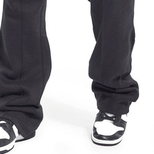 Wholesale Price Lightweight Casual <b>Men's</b> Flared Trousers High Quality 100% Polyester High Waist Fleece Plain Dyed OEM Service - Product Image 4