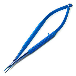Porte-aiguille ophtalmique bleu pour microchirurgie, instrument chirurgical manuel, classe I, certifié CE - Product Image 1