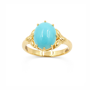 แหวนเงินแท้ 925 ชุบทองคำขาว ประดับพลอยรูปไข่สีฟ้าคราม ดีไซน์ใบไม้สลักลาย - Product Image 3