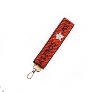 Personalized Letter <b>Strap</b> <b>Adjustable</b> Game Day Gift Key Holder Beaded Name Keychain Wristlet Birthdays Car Accessories Key Holder - Product Image 3