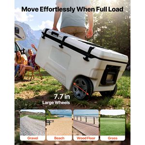 Glacière rigide portable 106QT avec roulettes, étanche, maintien de la fraîcheur jusqu'à 48 heures - Product Image 6