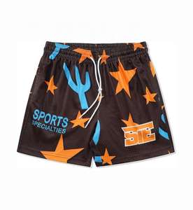 Pantalones Cortos Retro de Baloncesto para Hombre, con Estampado de Estrellas, de Malla de Poliéster, Ideales para Entrenamiento de Verano - Product Image 1