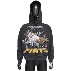 Custom <b>Mens</b> Black Size Oversized Cotton Hoodie 400 GSM Heavyweight Streetwear - Product Image 2