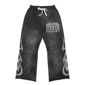 Conjuntos de Chándal con Efecto Ácido Desgastado de 400 Gsm, Conjuntos de Chándal Vintage Personalizados, Pantalones y Sudadera con Capucha para Hombre - Product Image 3