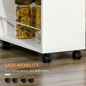 3-Tier Slim Rectangle Storage Cart Rolling Utility for Kitchen & Bathroom Narrow Wheels for <b>Small</b> Spaces <b>Slide</b> Side Bag Access - Product Image 6