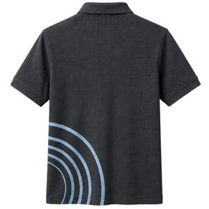 Men Customized Charcoal Gray Waffle Knit Quarter Zip <b>Polo</b> <b>Shirt</b> with Sky <b>Blue</b> Arc Print Breathable Casual Golf Tennis <b>Polo</b> Top - Product Image 2