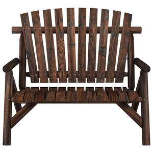Banc de jardin en bois d'épicéa massif, durable, de taille moyenne, avec design en bois brûlé - Product Image 3