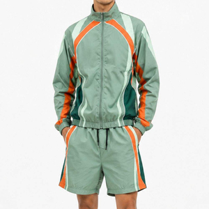 Latest Design Color Blocking Windbreaker <b>Shorts</b> <b>Set</b> For Men Personalized Logo Windbreaker <b>Shorts</b> <b>Set</b> In Bulk Quantity - Product Image 1