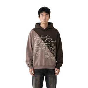 เสื้อฮู้ดดี้ทรงโอเวอร์ไซส์สไตล์โมเดิร์น ล้างสีแบบแอซิดวอช ผ้าฝ้ายฟลีซหนานุ่ม พิมพ์ลายบาร์โค้ด ระบายอากาศได้ดี - Product Image 5