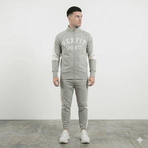 ชุดวอร์มผู้ชายดีไซน์สวย ทรงหนา สวมใส่สบาย สไตล์ไฮสตรีท สำหรับฤดูใบไม้ร่วงและฤดูหนาว ขายส่ง ผ้าฝ้ายฟลีซ 100% - Product Image 1