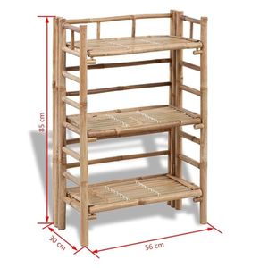 3-Tier Bamboo Shelf Organizer Natural Storage <b>Shelving</b> Unit Eco-Friendly Home Furniture Made in Vietnam - Product Image 2