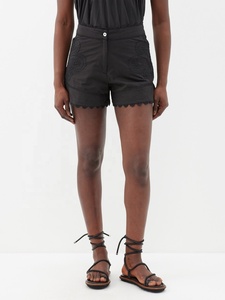 Robe trapèze sans manches longueur genou en popeline de coton brodée noire, avec bordure en dentelle et ourlet festonné rayé, grande taille, sexy, ODM exclusif - Product Image 4