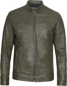 New Arrival High Quality Winter Sheep <b>Leather</b> <b>Jackets</b> <b>Men</b> Stand Collar Customizable Waterproof Breathable Quick Dry Protective - Product Image 2