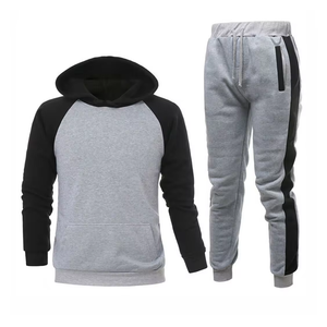 Conjunto Deportivo Personalizado para Hombre, Dos Piezas, Bloques de Color, Felpa de Algodón, 100% Algodón, Traje para Correr - Product Image 4
