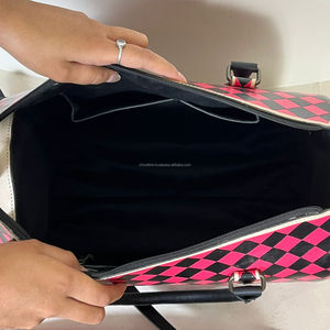 Bolsa de Viaje de Cuero a Cuadros Multifuncional Hecha a Mano, Gran Capacidad, Fabricante Mayorista, Bolsos de Moda para Mujer - Product Image 6