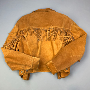 Best Looking OEM Service <b>Men's</b> Winter Casual Fringe <b>Suede</b> Leather <b>Jacket</b> High Quality Genuine Western Style Stand Collar Cowboy - Product Image 3