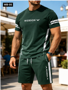 Conjunto Deportivo Transpirable para Hombre Webson, Camiseta y Pantalones Cortos con Estampado Tie-Dye 3D, Bloques de Color, Secado Rápido, Ropa de Verano, Superventas - Product Image 5