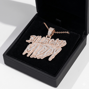 Unisex Luxury 925 Silver Rose <b>Gold</b> Plated Custom Name Letter Pendant Round Moissanite Hip Hop Bling Jewelry Luxury Gifts for Men - Product Image 5