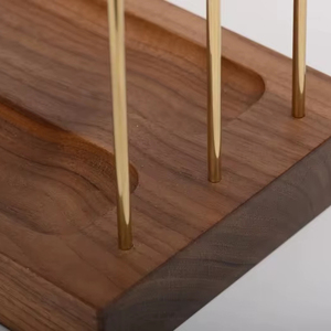 Présentoir à bijoux moderne à 3 niveaux avec barres suspendues, support de présentation pour colliers, base structurée, rangement élégant pour coiffeuse - Product Image 2