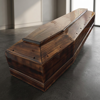 Ataúd de Madera de Paulownia Carbonizada de Primera Calidad, Ataúd Funerario Europeo de Lujo, Caja de Entierro Ecológica, Venta al Por Mayor Personalizada