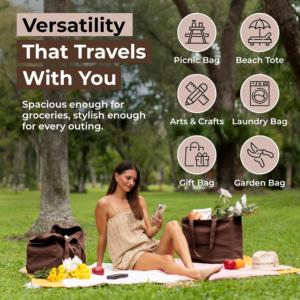 Bolsas de Tela Marrón Personalizables de Aqdas Industries, Capacidad de 20L, Estilo Moderno para Almacenamiento de Alimentos y Artículos Diversos - Product Image 6