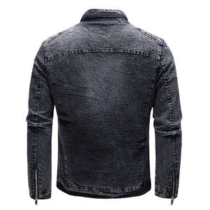Men's Stylish Denim Jeans Jacket/ Vintage Style Jacket Male Men Regular Clothing Length Denim Fabric Casual for Autumn - Product Image 3