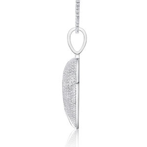Colgante de Corazón Roto Plateado con Cristales de Estrás, Joyería de Moda Hiphop Unisex - Product Image 2