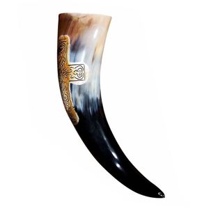 Cuerno para Beber Artesanal de Primera Calidad, Ecológico y Natural, Estilo Vikingo Auténtico para Cerveza y Sidra, Uso en Exteriores e Interiores - Product Image 1