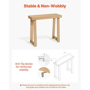 Consolle Moderna Rettangolare in Legno da 36 Pollici, Tavolo Lungo e Stretto con Funzione Scrivania per Ingresso o Dietro il Divano - Product Image 6