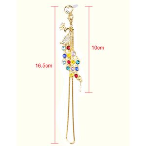 Ciondolo Decorativo Colorato a Forma di Pavone con Cristalli e Diamanti per Telefono Cellulare, Accessorio per Jack da 3,5mm - Product Image 5