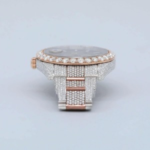 Montres automatiques certifiées mécaniques en or blanc pur unisexe, avec diamants Moissanite VVS1 personnalisables, style Hip Hop pour hommes - Product Image 4