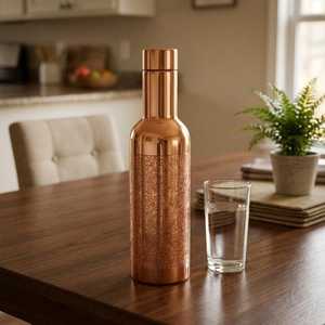 Decorative Copper Water <b>Bottle</b> Enamel Printing Modern Luxury Design Straw Cap Heat-Resistant Dishwasher Microwave Safe - Product Image 3