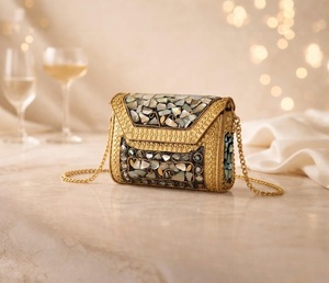 กระเป๋าคลัทช์โมเสคขายส่งพร้อมสายโซ่ อุปกรณ์เสริมงานแต่งงานสุดหรู - Product Image 3