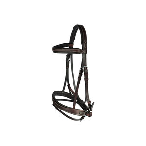 Bridon de cheval en cuir véritable de qualité supérieure avec sangles réglables et boucles métalliques pour usage équestre - Product Image 1