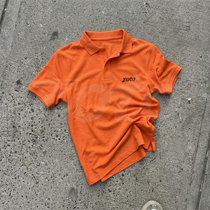 Zoto Men's <b>Orange</b> Cotton <b>Polo</b> Shirt Short Sleeve Embroidered Logo Casual Wear Apparel Wholesale - Product Image 5