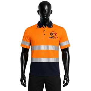 Camiseta Polo de Alta Visibilidad ORVO Sports con Detalles Reflectantes para Seguridad, Uniforme de Trabajo para Hombre, Poliéster, para Todas las Temporadas, Uso en Guardia - Product Image 1