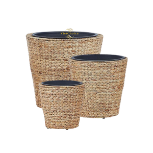 Export Quality Water Hyacinth Plant <b>Pot</b> Handwoven Natural Fiber <b>Planter</b> For Home And Garden - Product Image 6