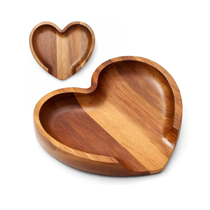 Support de cuillère en bois d'acacia naturel en forme de cœur, fait main, pour ustensiles de cuisine, vente en gros - Product Image 1
