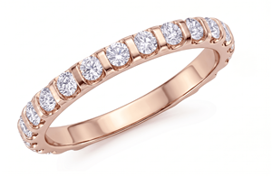 Anillo de Eternidad con Diamantes, Corte Brillante Redondo, Joyería Fina Clásica, Anillo de Compromiso, Diamantes Naturales y Cultivados en Laboratorio - Product Image 3