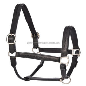 Cabestro de caballo de cuero negro o marrón genuino de la mejor calidad, acolchado suave en la nariz y la mejilla, accesorios plateados - Product Image 6
