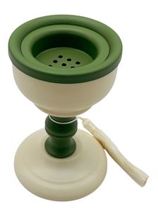 Encensoir en métal de luxe vert et crème en gros avec pompon, pour Bakhoor, décoration moderne de table pour la maison et le Ramadan - Product Image 1