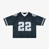 Maillot de football personnalisé vert en mesh pour homme, col en V, manches courtes, respirant, numéro 22, impression sublimée, coupe régulière adulte