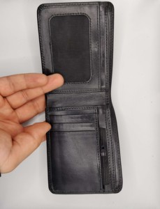Carteras Cortas de Diseño Elegante para Hombre, de Cuero Genuino de Primera Calidad, con Protección RFID, Cierre Plegable Delgado, Venta al Por Mayor, OEM - Product Image 2